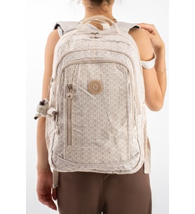 Ultra Hafif Çok Cepli Su Geçirmez Sırt Çantası Unisex Desenli Krem (Model: 571-1D)