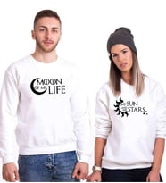 Tshirthane Moon Sun Stars Sevgili Kombinleri Sweatshirt Kombini (Tek Ürün Fiyatıdır.)