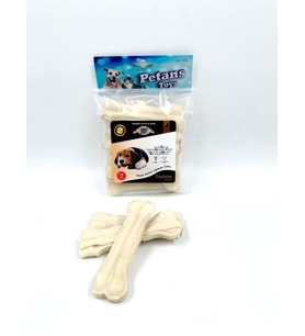 PetAns Toys 12 cm 6lı Beyaz Pres Kemik Ödülü