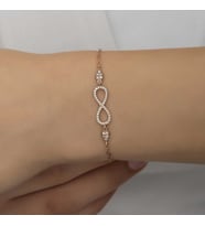 Gümüş Rose Sonsuzluk Kadın Bileklik