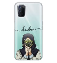 Oppo Çiçekli Kız Tasarımlı Şeffaf Telefon Kılıfı