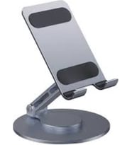 Plentiful Taşınabilir Katlanabilir 360 Dönebilen Metal Telefon ve Tablet Standı (Gümüş)