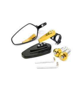 Motosiklet Katlanabilir Gidon Ayna Universal Model Ayarlanabilir Ayna Açılı Motor Gidon Aynası Gold