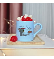 Tom & Jerry Tasarımlı Kişiye Özel Mavi Türk Kahvesi Fincanı