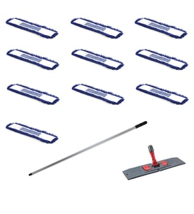 Cod-Ex Orlon Mavi Statik Toz Mop Takımı Seti - 60 Cm. - 10 Adet Mop + Mop Tutucu + Sap - 1 Takım