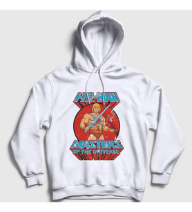 Presmono Unisex Beyaz Masters Of The Universe He Man Kapüşonlu Sweatshirt 432230tt