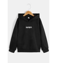 Çocuk Nasa Baskılı Sweatshirt (Siyah)