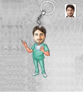 Kişiye Özel Cerrah Doktor Erkek Ahşap Anahtarlık-4