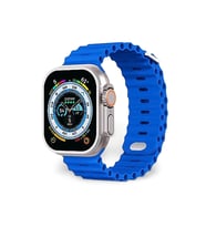 Cosmostech Akıllı Saat Watch için Uyumlu 42MM 44MM 45MM 49MM 1/2/3/4/5/6/se/7/8/ultra Akıllı Saat Silikon Kordon ve Kayışı Mavi