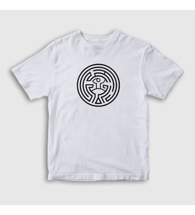 Presmono Unisex Çocuk Beyaz Maze Westworld T-Shirt 224487tt (Beyaz)