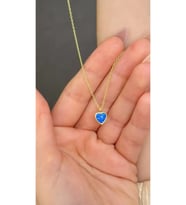 Mavi Opal Kolye 925 Ayar (Gold)