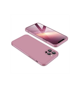 Apple iPhone 12 Pro Uyumlu Kılıf Zore Ays Kapak (Rose Gold Altın)