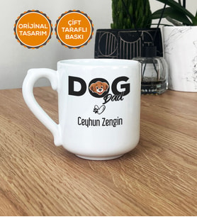 Kişiye Özel Dog Dad Hediye Kupa Bardak Oval Köpek Babası