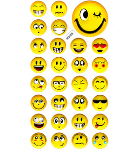 Sticker Kabartmalı Stiker Defter Planlayıcı Etiket (HQ005)-18x10 cm- Komik Emoji