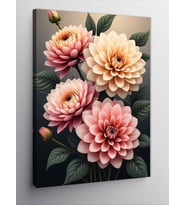 Kanvas Tablo Pembe Çiçek Buketi