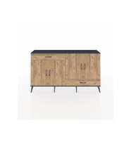 Arges Konsol 5 Raflı 2 Çekmeceli 4 Kapaklı 176x30x99 Antrasit-Çam
