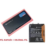 Tkgz Xiaomi Mi 10T Mİ 10T Pro Arka Pil Batarya Kapağı + PİL (CAM) SİYAH