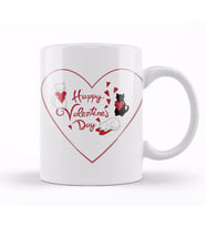 Aşk Kediler Happy Valentine's Cats Kupa Bardak Porselen