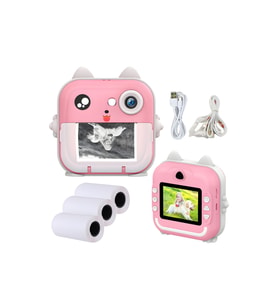Q5 Pembe Çocuk Dijital Fotoğraf Makinesi 24 MP, HD Video, Hafıza Kartlı,