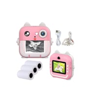 Q5 Pembe Çocuk Dijital Fotoğraf Makinesi 24 MP, HD Video, Hafıza Kartlı,