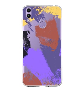 Huawei Honor 8c  Uyumlu Kapak Brush Stroke Tasarımlı Şeffaf Silikon Kılıf