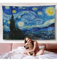 Vincent van Gogh - Yıldızlı Gece Duvar Örtüsü - The Starry Night-7133