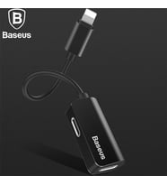 Baseus  L37 2in1 İphone Şarj Kulaklık Dönüştürücü Adaptör (Siyah)