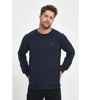 Erkek Lacivert Bisiklet Yaka Nakış Detaylı  Regular Fit Sweatshirt