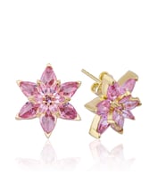 Lotus Çiçeği Gümüş Küpe (Pudra Pembe)