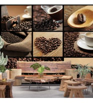 Kahveli Duvar Kağıdı Posterleri Cafe Duvar Kağıdı Baskı