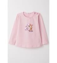 Breeze Kız Bebek Uzun Kollu Tişört Sevimli Ceylancık Baskılı 9 Ay-3 Yaş, Pembe