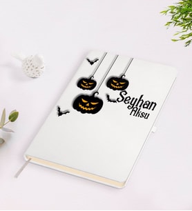 BK Gift Kişiye Özel Happy Halloween Tasarımlı Beyaz Defter-9