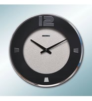 0076 SW2 Metal Kasa Kromaj 41 Cm. Beyaz İnce Desen Duvar Saatı