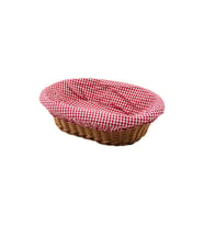 OVAL RENKLİ BEZLİ İP HASIR EKMEK SEPETİ KULPLU TABAN:11.5X20 - AĞIZ:18X28 DERİNLİK:7CM (Çok Renkli)