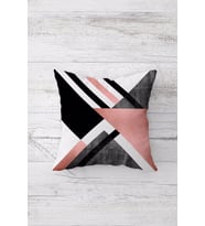 Çift Tarafı Baskılı Gizli Fermuarlı Dekoratif Yastık Kılıfı Kırlent Kılıfı Koltuk Yastık Kılıfı (Pembe)