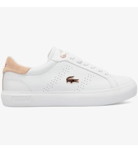 Lacoste Powercourt 2.0 Leather Womens Sneaker Hakiki Deri Kadın Günlük Spor Ayakkabı Beyaz