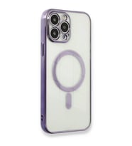 Apple İphone 13 Pro Kılıf Magneticsafe Lazer Silikon - Mor