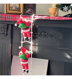 87 CM 2Lİ MERDİVENE TIRMANAN NOEL BABA YILBAŞI SÜSÜ VİTRİN NOEL SÜSLERİ YILBAŞI ÇAM AĞACI SÜSLERİ