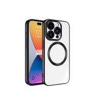 Apple iPhone 15 Pro Max Uyumlu Kılıf M-safe Wireless Şarj Özellikli Zore Setro Silikon (Siyah)