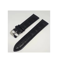 22mm Siyah Renk Croco Suni Deri Saat Kordonu
