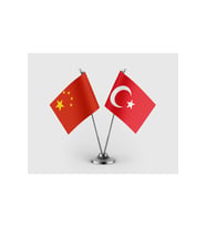 Çin Bayrağı ve Türk Bayrağı İkili Saten Masa Bayrağı Takımı
