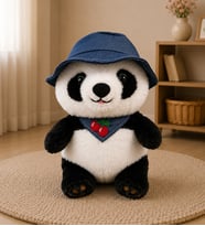 Sevimli Peluş Panda Oyuncak – Şapkalı ve Fularlı Yumuşak Peluş Panda Premium Hediye 30cm