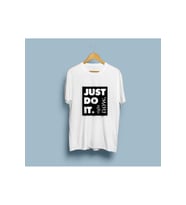 Oversize Just Do It Right Now! Tasarım Unisex T-shirt (Beyaz)
