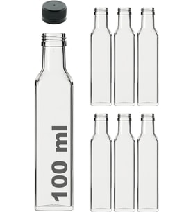 Afracam Maraska Şeffaf 100 ml Sızdırmaz Kapaklı Boş Cam Şişe 6 Adet
