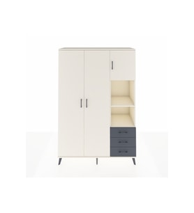 Hyperion Dolap 5 Raflı 3 Çekmeceli Tek Askılı 132x44x195 Aytaşı-Aytaşı/Antrasit