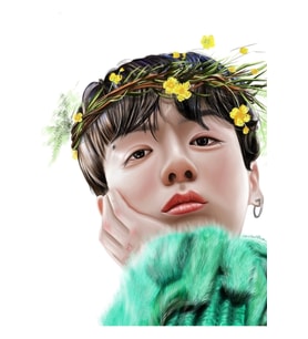 Jeon Jungkook Dijital Resim Tablo Ahşap Poster Dekoratif Kod1474