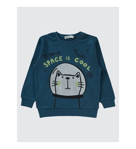 Civil Boys Erkek Çocuk Sweatshirt 2-5 Yaş Petrol Yeşili (Petrol Yeşili)