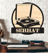 Kişiye Özel Nostalji Pikap Müzik Temalı Ahşap Duvar Tablo