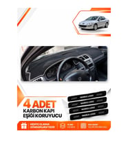 PEUGEOT 407 (2004-2010) Uyumlu Ön Torpido Koruma Kılıfı Halısı - Siyah Gri