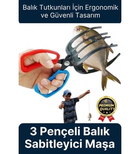 Çok Fonksiyonlu Ergonomik Tasarım Kaymayı Engelleyen Pense 3 Pençeli 11 cm Balık Sabitleyici Maşa